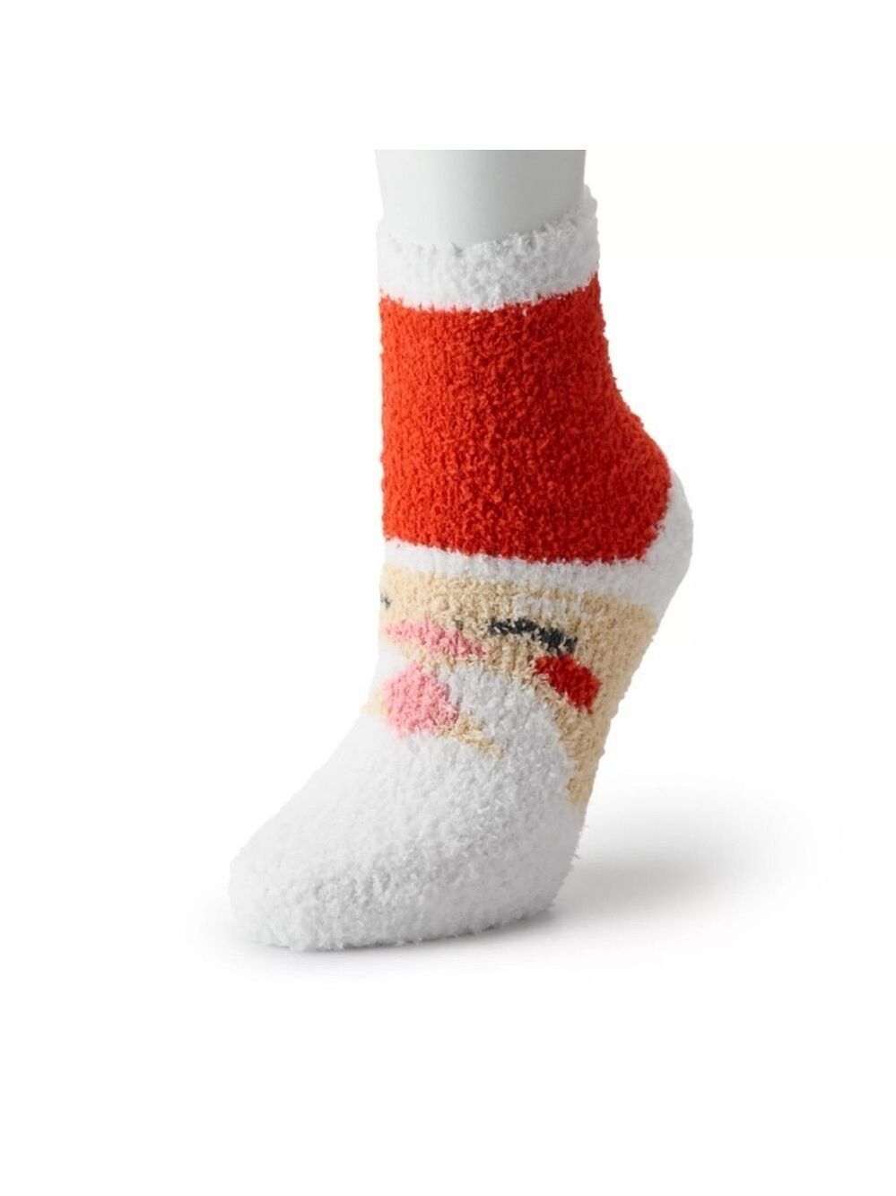 Kohls Shine holiday santa themed fuzzy sock